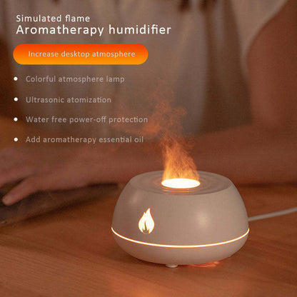 130ml Flame Aroma Diffuser with 7-Color LED & USB - Home Fragrance