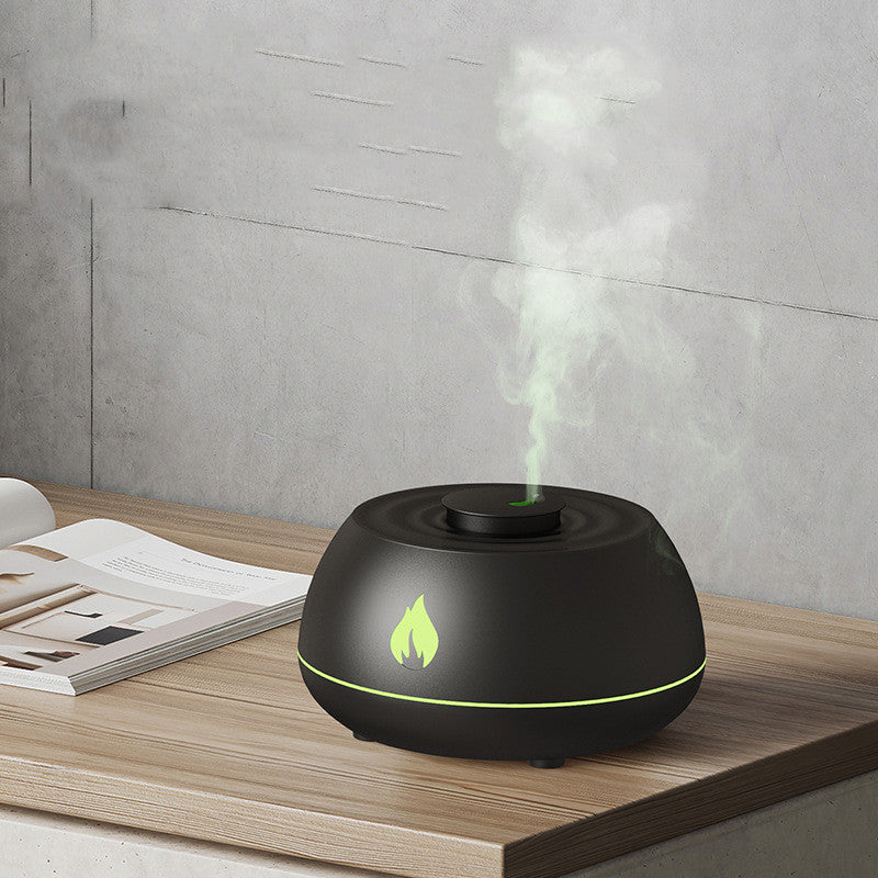 130ml Flame Aroma Diffuser with 7-Color LED & USB - Home Fragrance